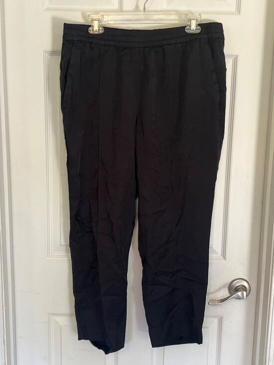 Banana Republic Pants - Banana Republic Black Pull On High Rise Satin Dress Pants Women's Large